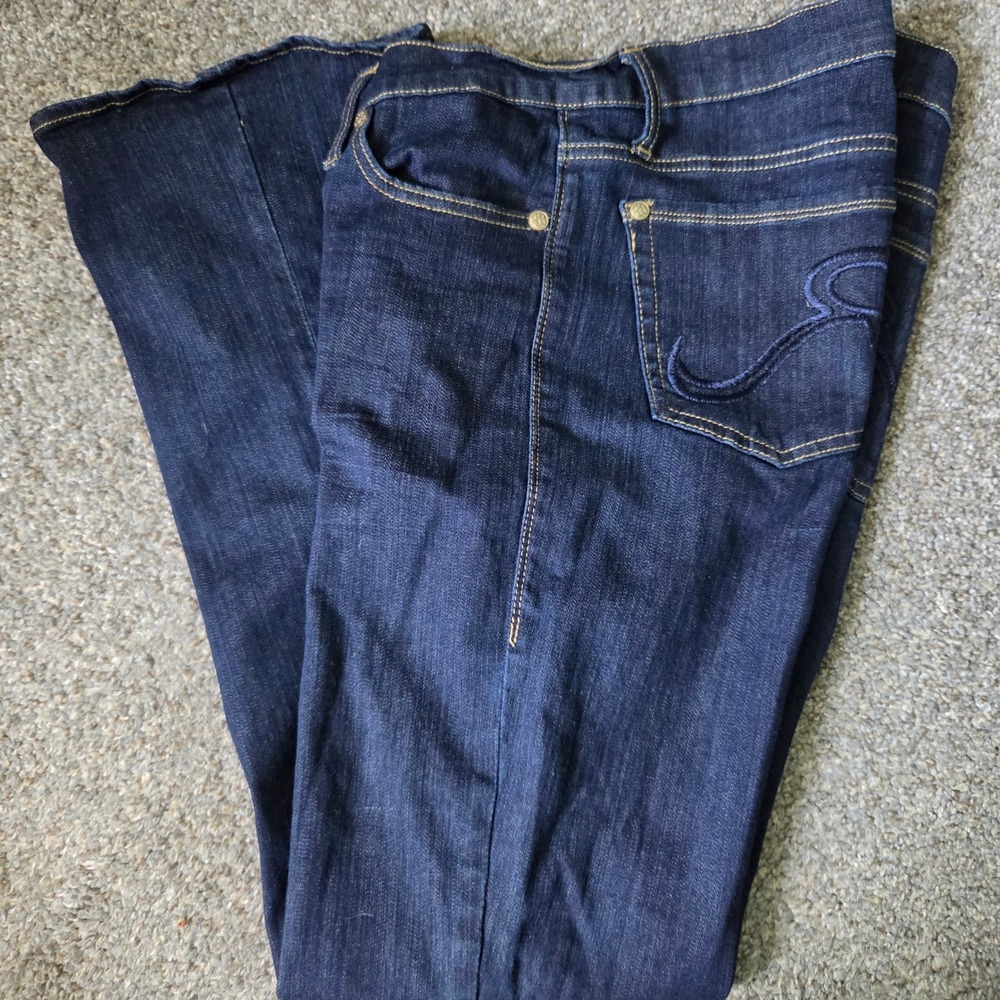 Rock & Republic Kasandra Bootcut Jeans Womens 12 Dark Wash Denim Rx Blue Logo